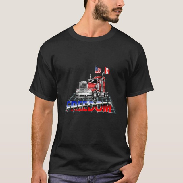 Camiseta Camión de tormenta estadounidense bandera de Canad (Anverso)