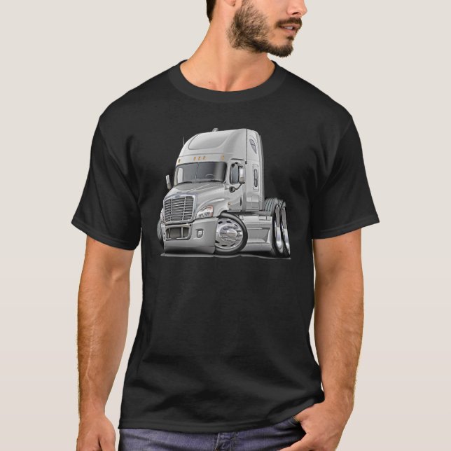 Camiseta Camión del blanco de Freightliner Cascadia (Anverso)