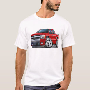 Camiseta Camión del rojo de Chevy Silverado Dualcab