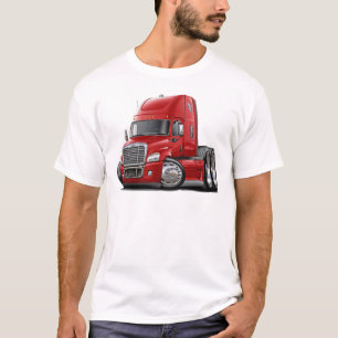 Camiseta Camión del rojo de Freightliner Cascadia