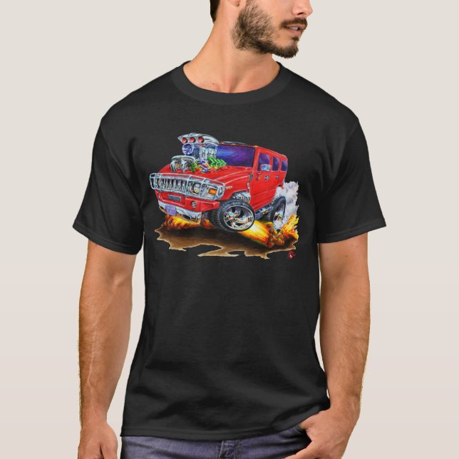 Camiseta Camión del rojo de Hummer H2 (Anverso)