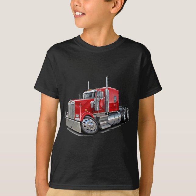 Camiseta Camión del rojo de Kenworth w900 (Anverso)