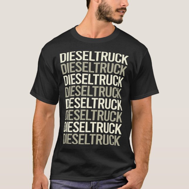 Camiseta Camión Diesel de Texto Blanco (Anverso)