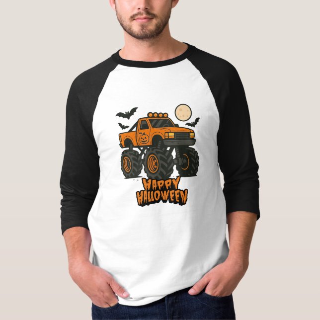 Camiseta Camión feliz de halloween (Anverso)
