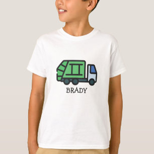 Camiseta Camión gráfico de basura/reciclaje con nombre de n