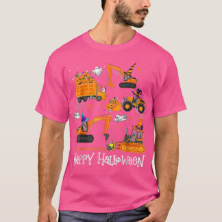 Camiseta Camión Grúa de Halloween Construcción Calabaza Niñ