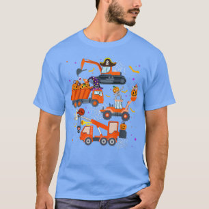 Camiseta Camión Grúa de Halloween Construcción Calabaza Niñ