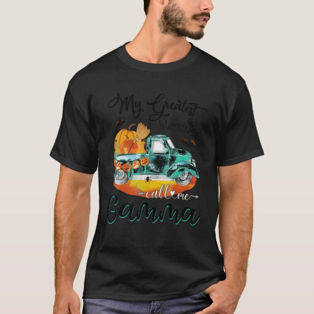 Camiseta Camión Halloween Mis mejores bendiciones me llaman (Anverso)