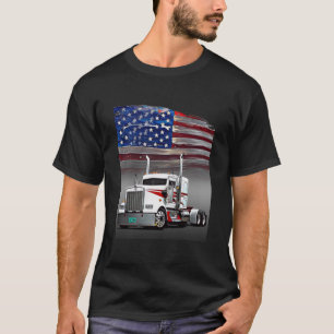Camiseta Camión Kenworth y la bandera norteamericana por A