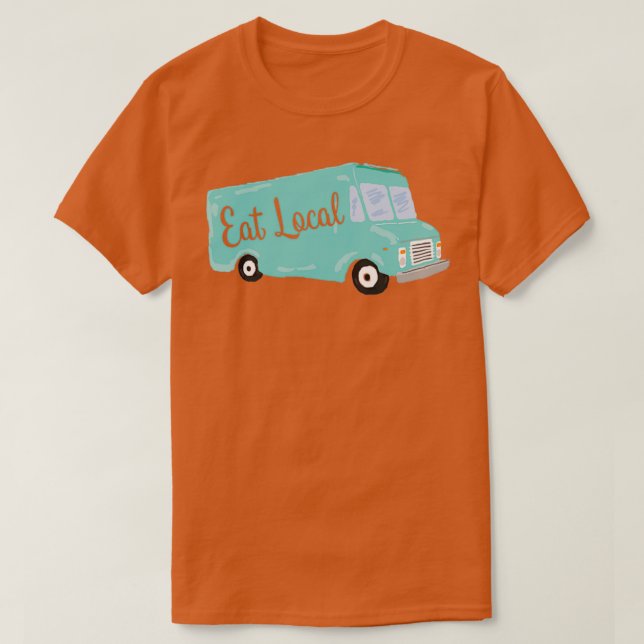 Camiseta Camión local de comida azul Verde azulado (Diseño del anverso)