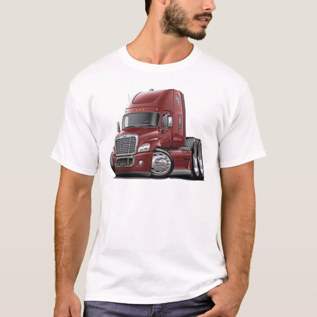 Camiseta Camión marrón de Freightliner Cascadia (Anverso)