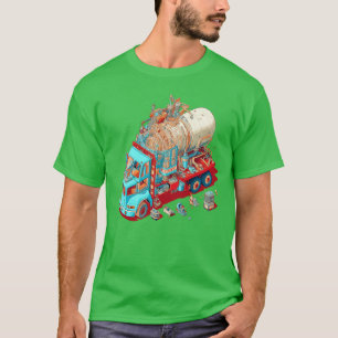 Camiseta Camión mezclador de cemento de estilo psicodélico