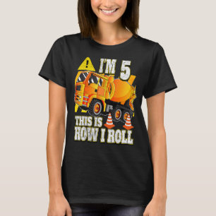 Camiseta Camión mezclador de hormigón de cumpleaños de 5 añ