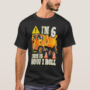 Camiseta Camión mezclador de hormigón de cumpleaños de 6 añ