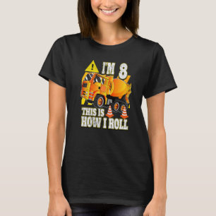 Camiseta Camión mezclador de hormigón de cumpleaños de 8 añ