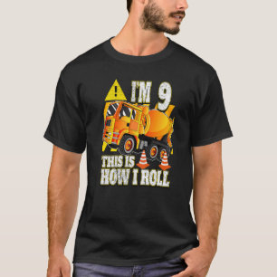 Camiseta Camión mezclador de hormigón de cumpleaños de 9 añ