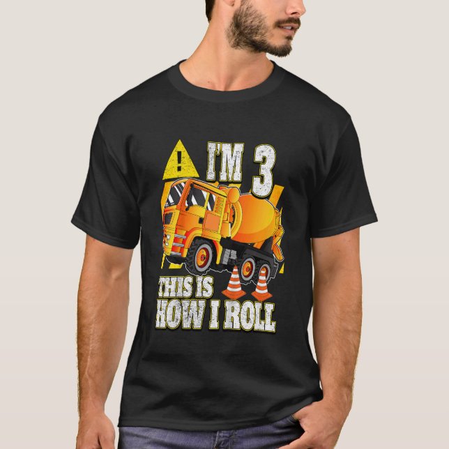 Camiseta Camión mezclador de hormigón de cumpleaños para ni (Anverso)