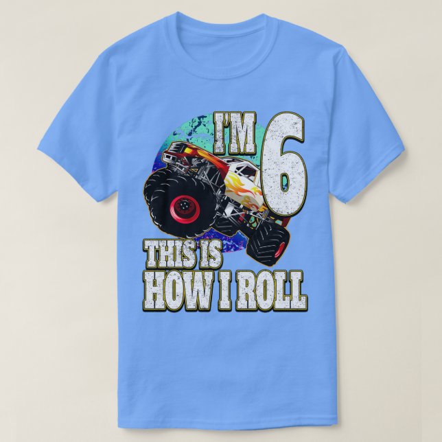 Camiseta Camión Monster 6 años Cumpleaños 2 (Diseño del anverso)