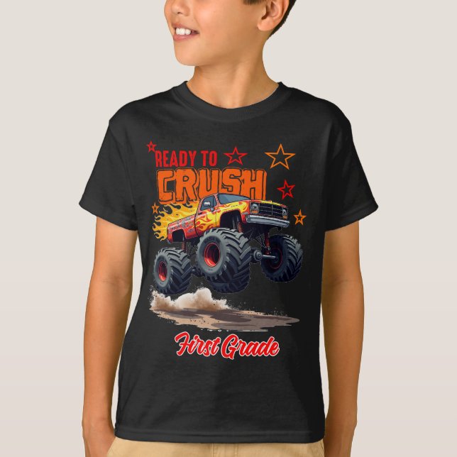 Camiseta Camión Monster "Crush First Grae" Tee (Anverso)