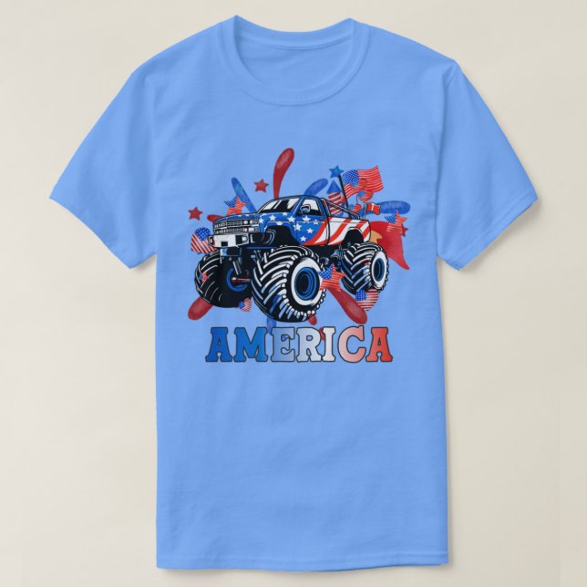 Camiseta Camión Monster de Estados Unidos 4 de julio (Diseño del anverso)
