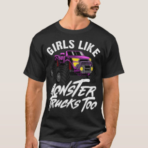 Camiseta Camión Monster Guay Para Mujeres Chicas Camiones V