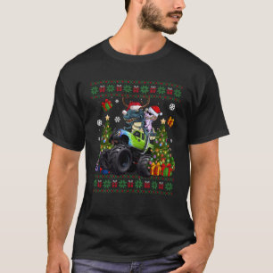 Camiseta Camión monstrual unicornio Santa Hat Fea Christm