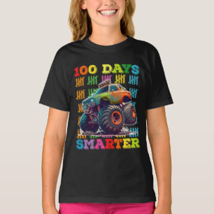 Camiseta Camión Monstruo 100 Días Más Inteligente Escuela d