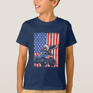Camiseta Camión Monstruo Águila Americana Bandera USA 4 De