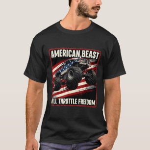 Camiseta Camión Monstruo Americano Patriótico Libertad EE. 