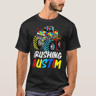 Camiseta Camión Monstruo Aplastando Conciencia del Autismo