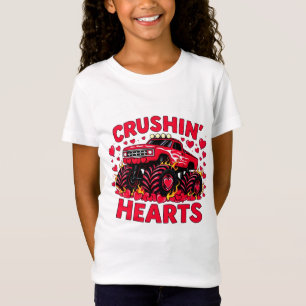 Camiseta Camión Monstruo Aplastando Corazones San Valentín 