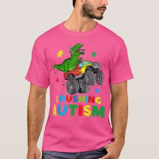 Camiseta Camión monstruo aplastando el autismo de la camise