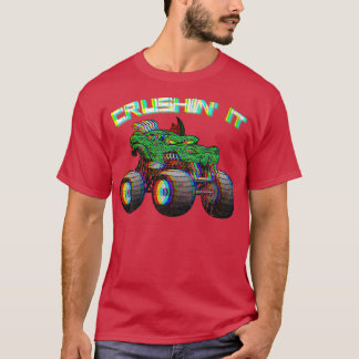 Camiseta Camión Monstruo Aplastante Vintage Retro 267