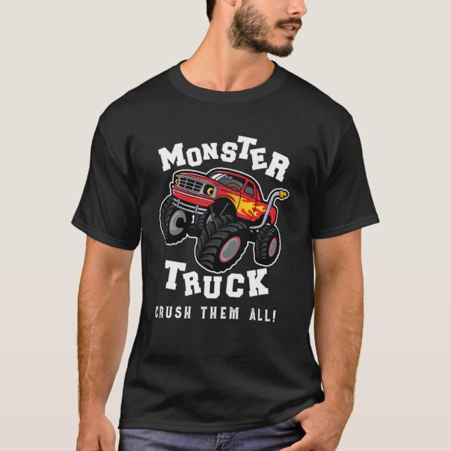 Camiseta Camión Monstruo Aplastarlos A Todos Los Mons De Co (Anverso)