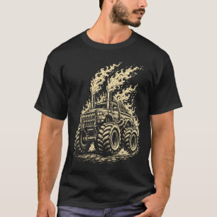 Camiseta Camión Monstruo Apocalíptico en Llamas