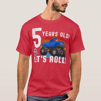 Camiseta Camión Monstruo Azul de 5 años de edad