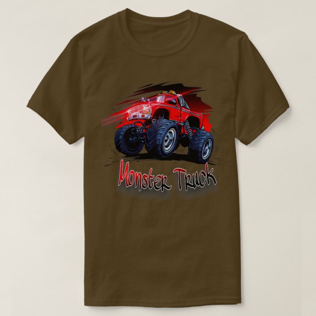 Camiseta Camión Monstruo Camión Rojo (Diseño del anverso)