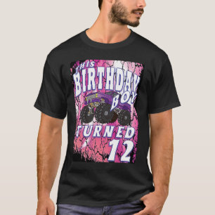 Camiseta Camión Monstruo de 12 Años Tema Niño Cumpleaños