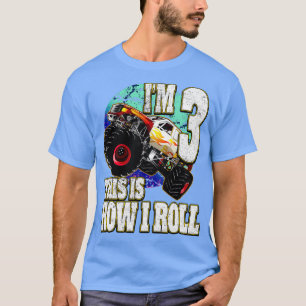 Camiseta Camión monstruo de 3 años cumpleaños