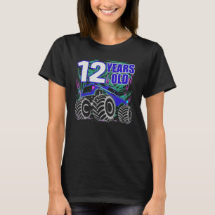 Camiseta Camión Monstruo De Cumpleaños De 12 Años Para Niño