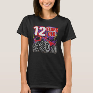 Camiseta Camión Monstruo De Cumpleaños De 12 Años Para Niño