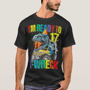Camiseta Camión Monstruo De Dinosaurio 17 Preparado Para El