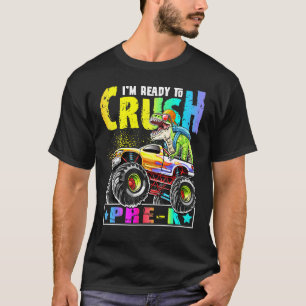 Camiseta Camión Monstruo De Dinosaurio Crush Pre K T Rex De