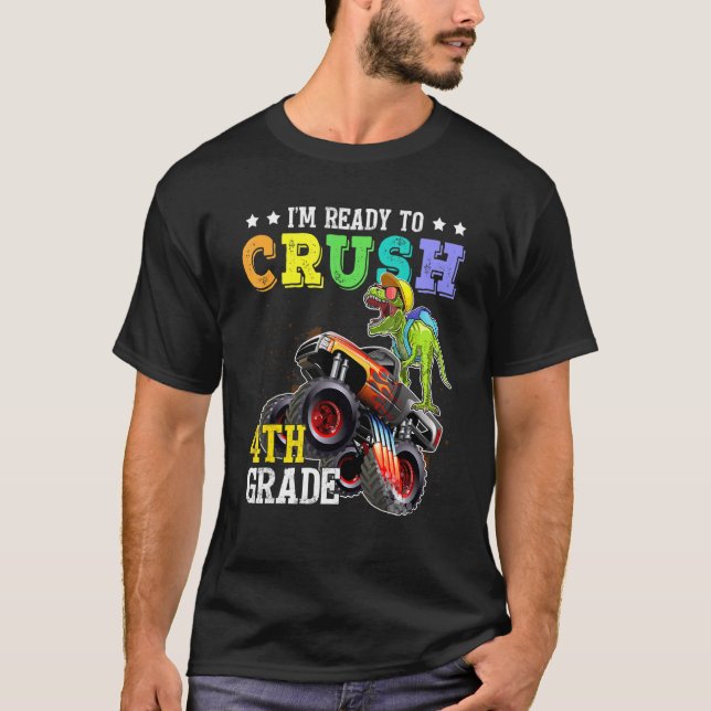 Camiseta Camión Monstruo De Dinosaurio De Cuarto Grado De A (Anverso)