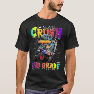 Camiseta Camión monstruo de dinosaurio de segundo grado apl