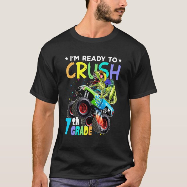 Camiseta Camión Monstruo De Dinosaurio De Séptimo Grado Que (Anverso)
