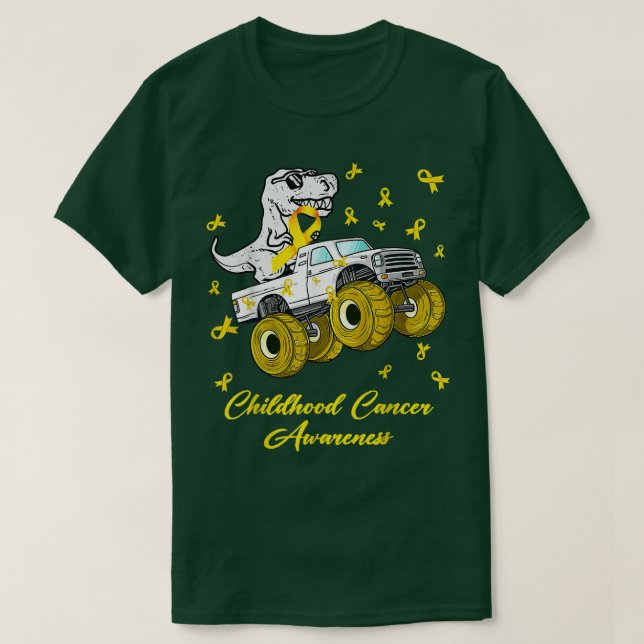 Camiseta Camión Monstruo de Dinosaurio para la Concienciaci (Diseño del anverso)