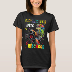 Camiseta Camión Monstruo De Dinosaurios De Enseñanza Preesc