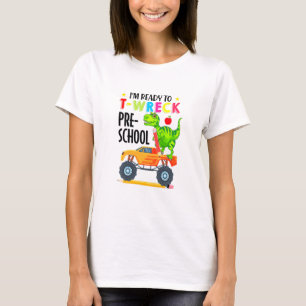 Camiseta Camión monstruo de dinosaurios de preescolar T Rex