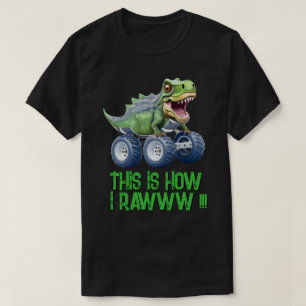 Camiseta Camión monstruo de dinosaurios divertidos Mens